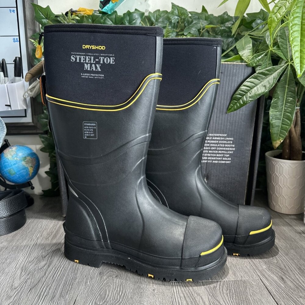 Dryshod Steel Toe MAX Extreme Conditions Sz 8/8.5 Boot  STM-UH-BK Muck Boot